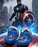 Yellow Bee Marvel Featuring Captain America Applique Detailed Perforated Slingback Clogs - Blue