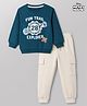 Babyhug Disney Terry Knit Full Sleeves Sweatshirt & Joggers Set with Mickey Mouse Graphic - Teal Blue