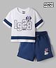 Pine Kids Disney Terry Knit Half Sleeves T-shirt and Shorts With Minnie Mouse Graphic - Navy