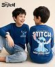 HoneyHap Disney Single Jersey Knit Full Sleeves T-Shirt with Front & Back Lilo & Stitch Print -  Blue