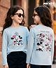HoneyHap Disney 100% Cotton Knit Full Sleeves T-Shirt With Front & Back Minnie & Friends Graphic - Light Blue