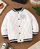 Mark & Mia Full Sleeves Bomber Jacket With Varsity Print - White