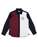 US Polo Assn Cotton Woven Full Sleeves Colour Block Solid Shirt -Navy Maroon & White