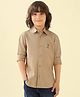 US Polo Assn Cotton Woven Full Sleeves Solid Shirt - Brown