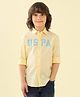 US Polo Assn Cotton Woven Full Sleeves Solid Shirt With Brand Graphics - Yellow