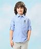 US Polo Assn Cotton Woven Full Sleeves Solid Shirt - Light Blue