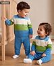 Babyhug Knit Full Sleeves Striped Sweater Set - Blue