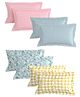 Morado Premium Glace Cotton Assorted Stripe Pillow Cover Set | Lightweight, Breathable & Durable | 20x30 Inches | Pack of 4 Pairs (8 Pcs)