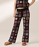 Woonie Cotton Hand Knitted Granny Squares Designed Crochet Pants - Black