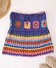 Woonie Cotton Hand Knitted Self Designed Crochet Detailed Skirt - Multi Colour