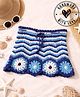 Woonie Cotton Hand Knitted Self Designed Crochet Skirt - Blue