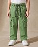 Rikidoos Cotton Woven Full Length Solid Colour Trouser Pant with Cargo Pockets - Neon Green