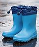 Yellow Bee Colour Blocked Rain Boots - Blue