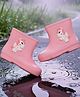 Yellow Bee Unicorn Applique Detailed Rain Boots - Pink