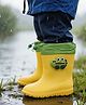 Yellow Bee Crocodile Applique Detailed Rain Boots - Yellow & Green