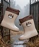 Yellow Bee Tiger Applique Detailed Rain Boots - Beige & Brown