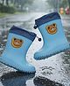Yellow Bee Rotating Teddy Bear Applique Detailed Rain Boots - Blue
