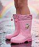 Yellow Bee Unicorn Applique Detailed Rain Boots - Pink
