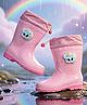 Yellow Bee Unicorn Applique Detailed Rain boots - Pink