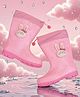 Yellow Bee Bunny Applique Detailed Rain Boots - Pink