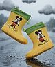 Yellow Bee Disney Featuring Mickey Mouse Applique Detailed Rain Boots - Yellow & Green