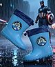 Yellow Bee Marvel Featuring Captain America Applique Detailed Rain Boots - Blue