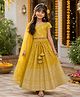 The Magic Wand Jacquard Woven Half Sleeves Floral Paisley Foil Printed Lehenga Choli Set With Dupatta - Yellow