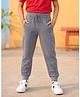 Kiddopanti Cotton Knit Solid Joggers - Dark Grey