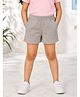 Kiddopanti Cotton Knit Bow Applique Detailed Shorts - Grey