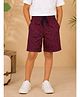 Kiddopanti Cotton Woven Leaves Printed Shorts - Maroon