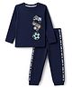 Honeyhap Premium 100% Cotton Knit Full Sleeves Gaming Printed T-Shirt & Pyjama Night Suit with Bio Finish - Navy Blue