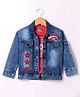 Dapper Dudes Woven Full Sleeves Denim Jacket With Appliques & T-Shirt - Blue