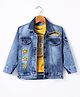 Dapper Dudes Woven Full Sleeves Denim Jacket With T-Shirt - Light Blue