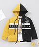 Dapper Dudes Woven Hooded Jacket & T-Shirt with Full Sleeves & Typography Print in Golden