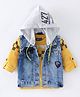 Dapper Dudes Woven Full Sleeves Text Printed T-Shirt & Hooded Jacket - Golden