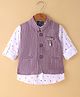 Dapper Dudes Woven Full Sleeves Floral Printed Shirt & Jacket - Wine