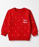 Babyhug HEAVY GAUGE Terry Knit Full Sleeves Sweatshirt with Merry Holidays & Heart Print - Red
