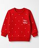 Babyhug HEAVY GAUGE Terry Knit Full Sleeves Sweatshirt with Merry Holidays & Heart Print - Red