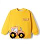 Mark & Mia Looper Knit Full Sleeves Oversized Sweatshirt with Tractor Print & Applique -  Yellow