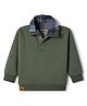 Little Kangaroos Fleece Knit Full Sleeves Collared Sweatshirt - Olive Green