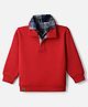 Little Kangaroos Fleece Knit Full Sleeves Collared Sweatshirt - Red
