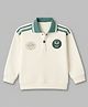 Little Kangaroos Fleece Knit Sweatshirt with Full Sleeves and Tennis Rackets Patch in White for 8-9 Years