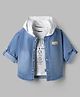 Little Kangaroos Denim Woven Twofer Shirt with Text Print - Light Blue