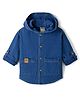 Little Kangaroos Denim Woven Full Sleeves Hooded Shirt Solid - Light Blue