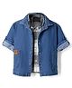 Little Kangaroos 100% Cotton Denim Woven Full Sleeves Shirt - Light/Sky Blue