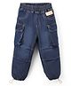 Little Kangaroos Full Length Denim Jeans With Cargo Pockets - Navy Blue