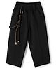Little Kangaroos Fleece Knit Full Length Solid Lounge Pant in Black