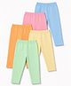 Babyhug Cotton Elastane Lycra Knit Solid Leggings Pack of 5 - Pink, Yellow & Orange