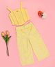Cutecumber Woven Sleeveless Bow Applique Detailed Top & Pant Set - Yellow