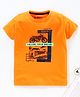 Dapper Dudes Woven Half Sleeves  Car Printed T-Shirt - Orange
